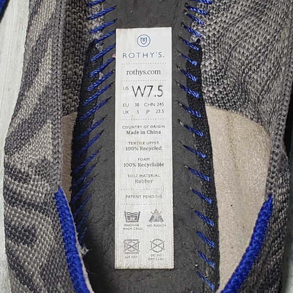 Rothy's Gray Zebra Striped  Points shoes. - Picture 7 of 11